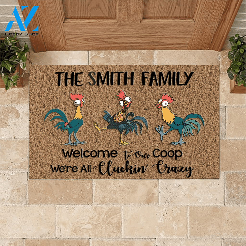 Chicken Doormat Customized Name Welcome To Our Coop | Welcome Mat | House Warming Gift