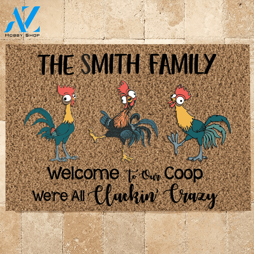 Chicken Doormat Customized Name Welcome To Our Coop | Welcome Mat | House Warming Gift