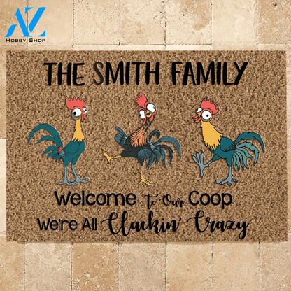 Chicken Doormat Customized Name Welcome To Our Coop | Welcome Mat | House Warming Gift