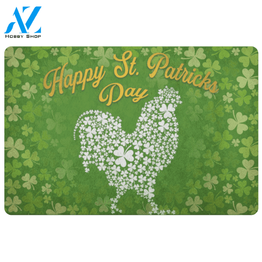 Chicken Doormat Happy St. Patrick's Day | Welcome Mat | House Warming Gift