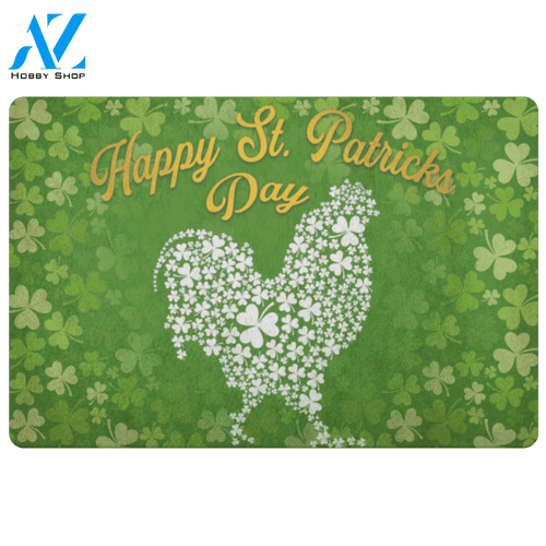 Chicken Doormat Happy St. Patrick's Day | Welcome Mat | House Warming Gift