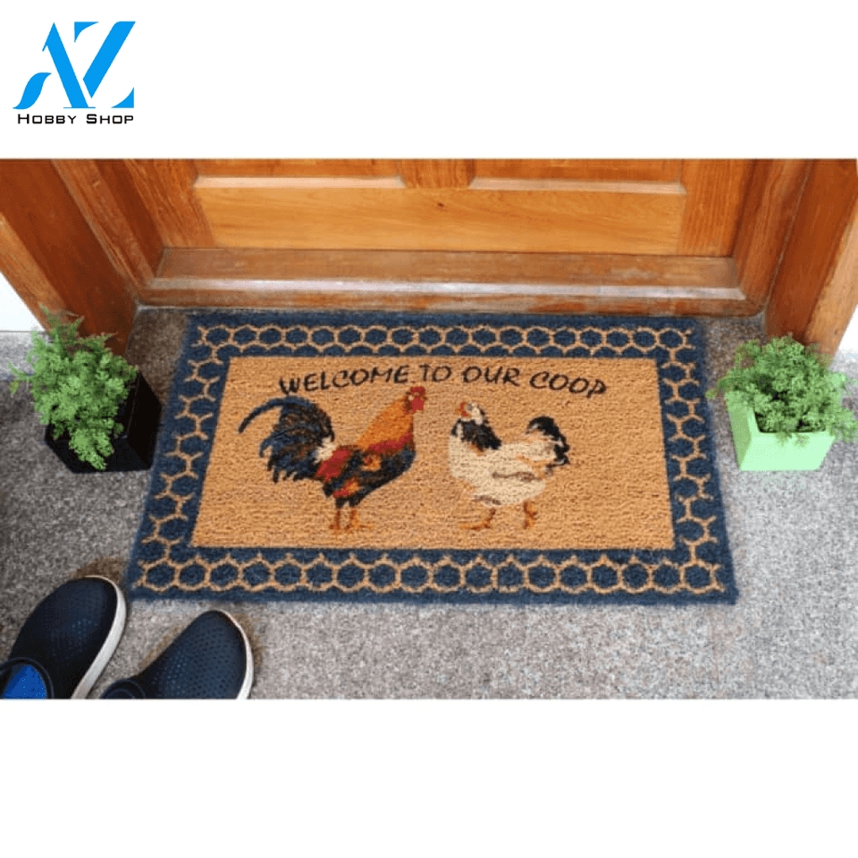 Chicken Easy Clean Welcome DoorMat | Felt And Rubber | DO2411