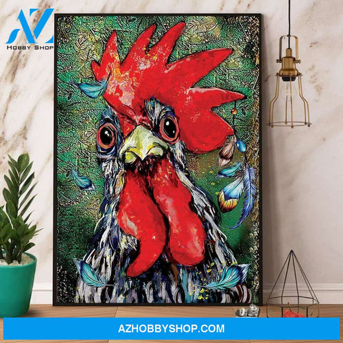 Chicken Face Watercolor Canvas And Poster, Wall Decor Visual Art