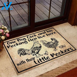 Chicken Family Live Here Funny Indoor And Outdoor Doormat Warm House Gift Welcome Mat Funny Birthday Gift For Chicken Lovers