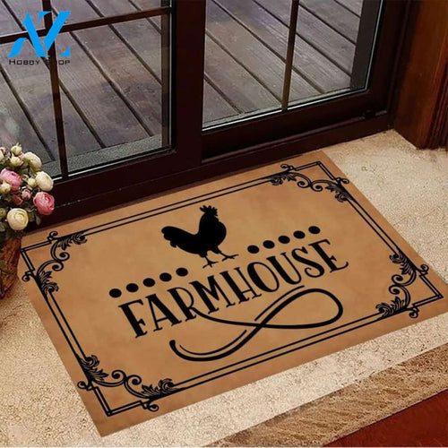 Chicken Farmhouse Funny Indoor And Outdoor Doormat Warm House Gift Welcome Mat Birthday Gift For Chicken Lovers