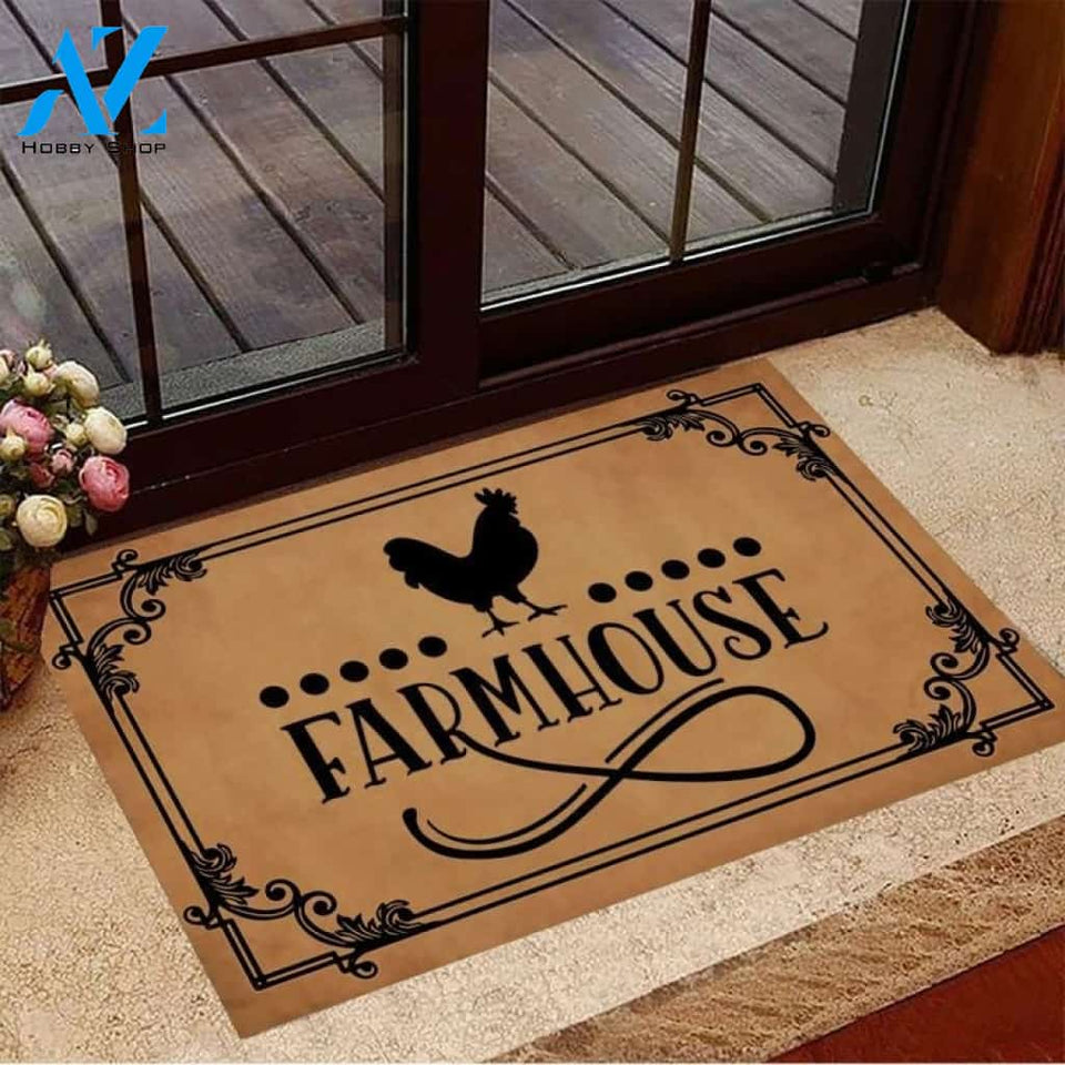 Chicken Farmhouse Funny Indoor And Outdoor Doormat Warm House Gift Welcome Mat Birthday Gift For Chicken Lovers