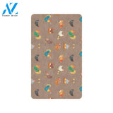 Chicken Happy Print Pattern Rubber Doormat