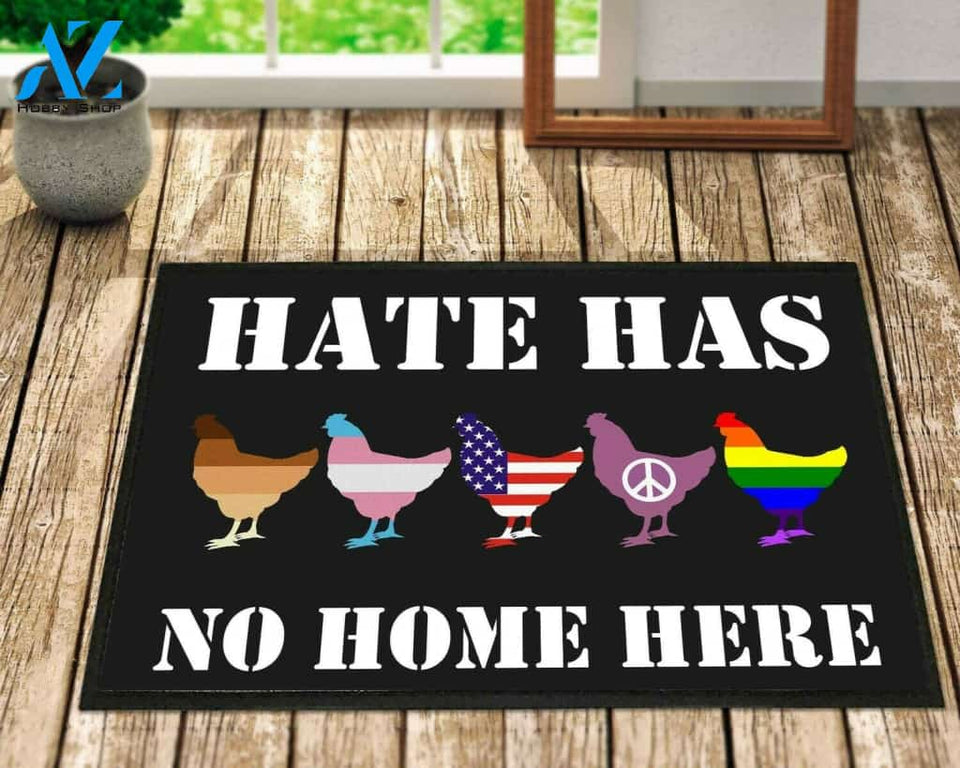 Chicken Hate Has No Home Here Indoor And Outdoor Doormat Warm House Gift Welcome Mat Gift For Friend For Chicken Lovers