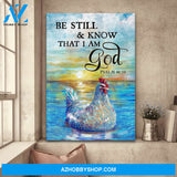 Chicken in the water - Be still and know that I'm God - Jesus Portrait Canvas Prints - Wall Art