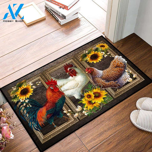 Chicken Lovely sunflowers gift for you | Welcome Mat | House Warming Gift
