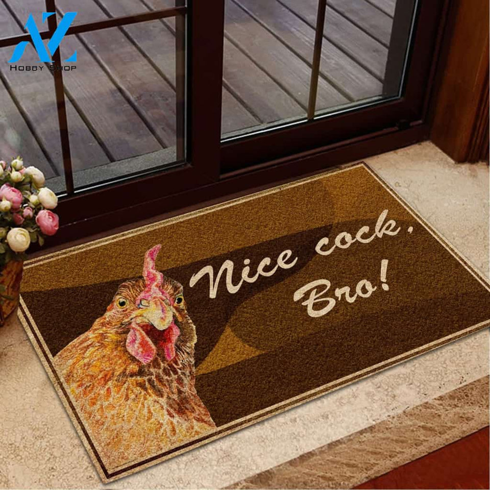 Chicken Nice Cock Doormat Welcome Mat House Warming Gift Home Decor Funny Doormat Gift Idea