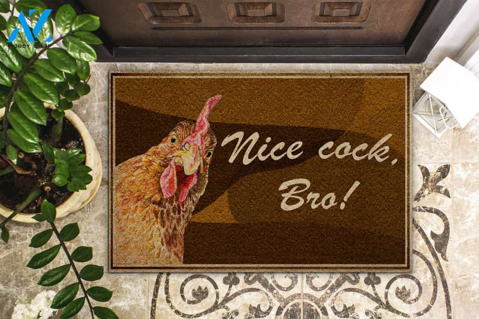 Chicken Nice Cock Doormat Welcome Mat House Warming Gift Home Decor Funny Doormat Gift Idea