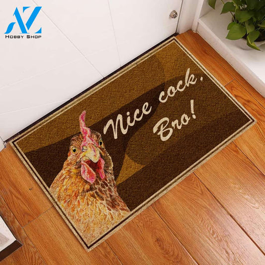 Chicken Nice Cock Doormat Welcome Mat House Warming Gift Home Decor Funny Doormat Gift Idea