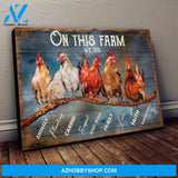 Chicken on farm - One this farm we do - Farm Landscape Canvas Prints - Wall Art
