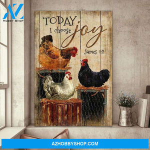 Chicken on farm - Today I choose joy - Jesus Portrait Canvas Prints - Wall Art