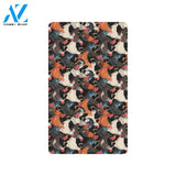 Chicken Print Pattern Rubber Doormat