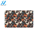 Chicken Print Pattern Rubber Doormat