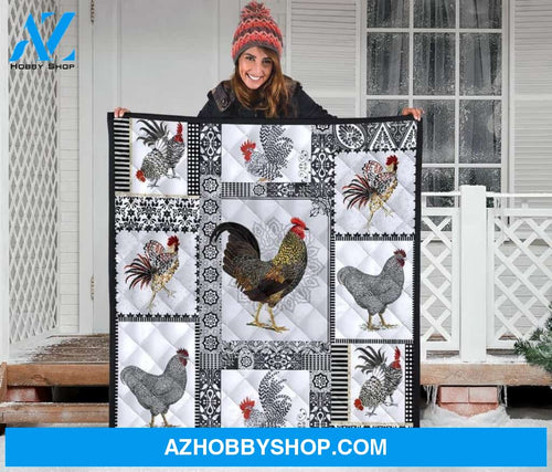 Chicken Rooster Fleece Blanket
