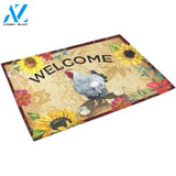 Chicken Sunflower Welcome Animal Doormat Welcome Mat Farm Rug Farmer House Decor Housewarming Gift Gift for Famer Friend for Chicken Lover Farm Animal Lovers