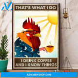 Chicken That’S What I Do I Drink Coffee And I Know Things Canvas And Poster, Wall Decor Visual Art