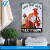 Chicken - Wash Your Hands Your Filthy Animal, Funny Chicken For Bathroom Decor, Canvas And Poster, Wall Decor Visual Art