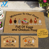 Chicken, Welcome To Our Coop Full Of Eggs And Chicken Poop Personalized Doormat HQ