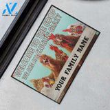 Chicken Welcome To The Coop We Are All Cluckin Crazy Doormat