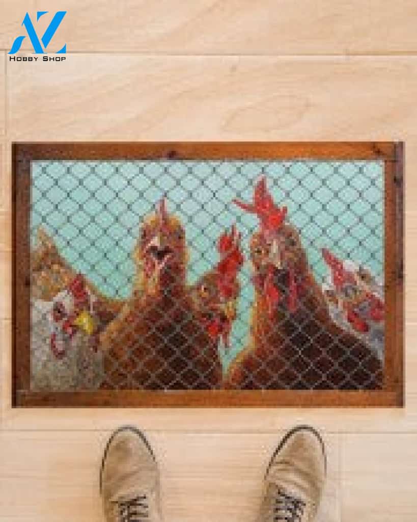 Chickens Hello People Gift For You Doormat