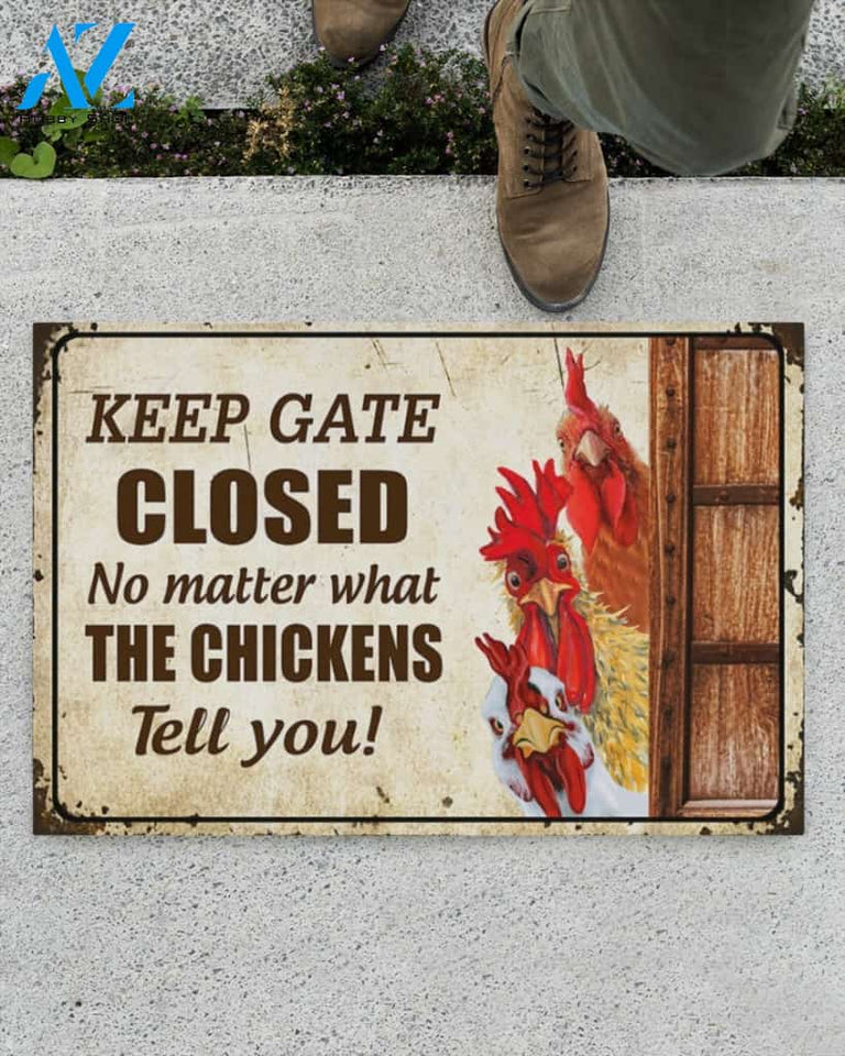 Chickens Keep Gate Closed Funny Indoor And Outdoor Doormat Gift For Chicken Home Farm Decor Warm House Gift Welcome Mat