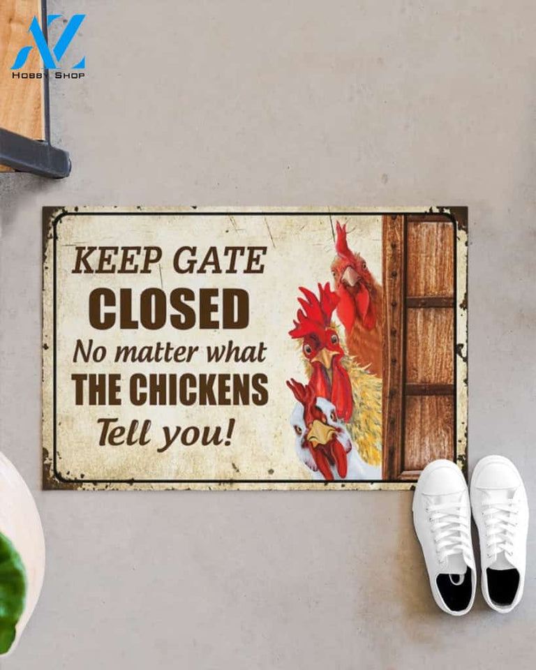 Chickens Keep Gate Closed Funny Indoor And Outdoor Doormat Gift For Chicken Home Farm Decor Warm House Gift Welcome Mat