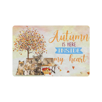 Chihuahua Autumn Inside My Heart Dog Lover Doormat Welcome Mat