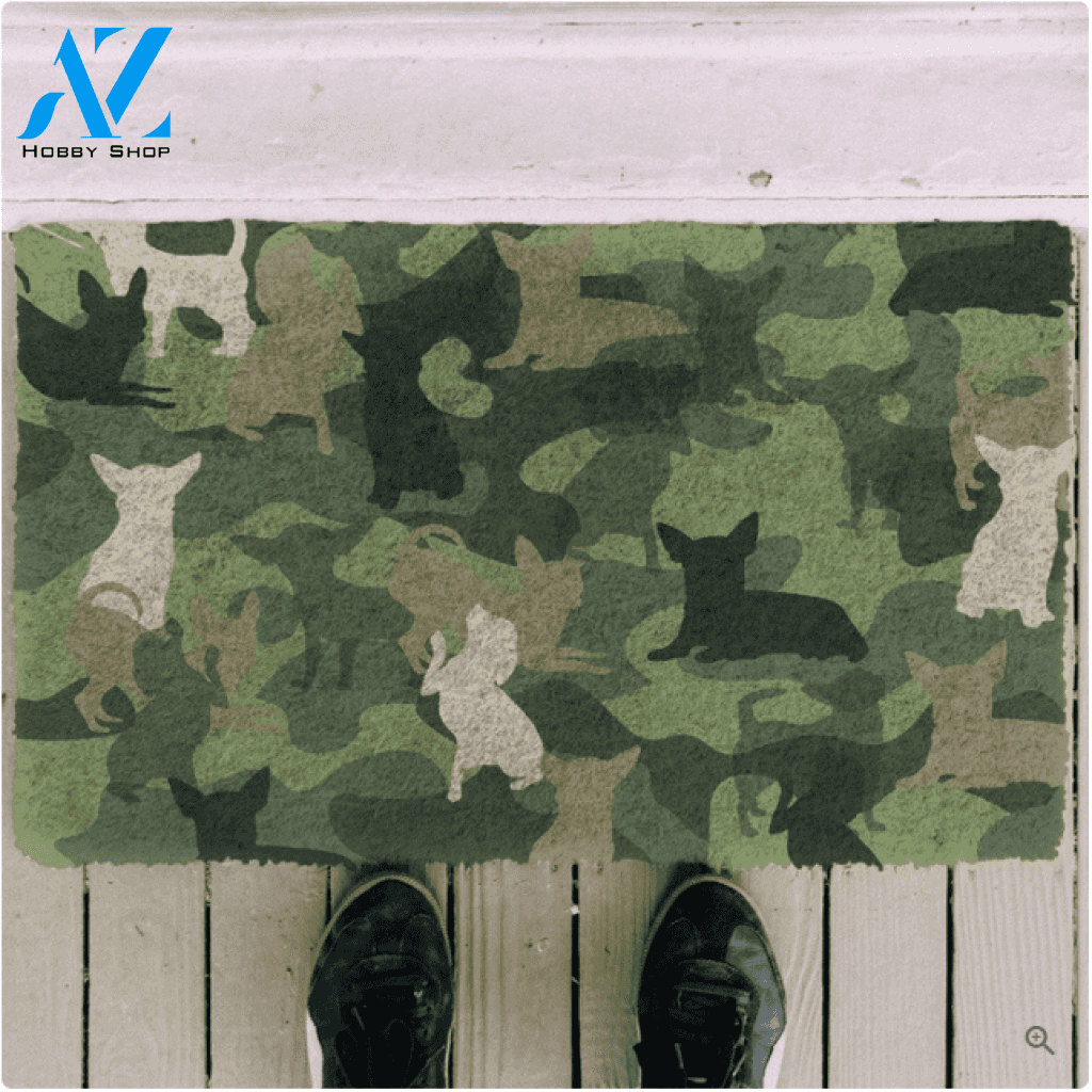 Chihuahua Camo Funny Indoor And Outdoor Doormat Warm House Gift Welcome Mat Birthday Gift For Dog Lovers