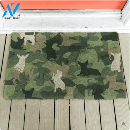 Chihuahua Camo Funny Indoor And Outdoor Doormat Warm House Gift Welcome Mat Birthday Gift For Dog Lovers