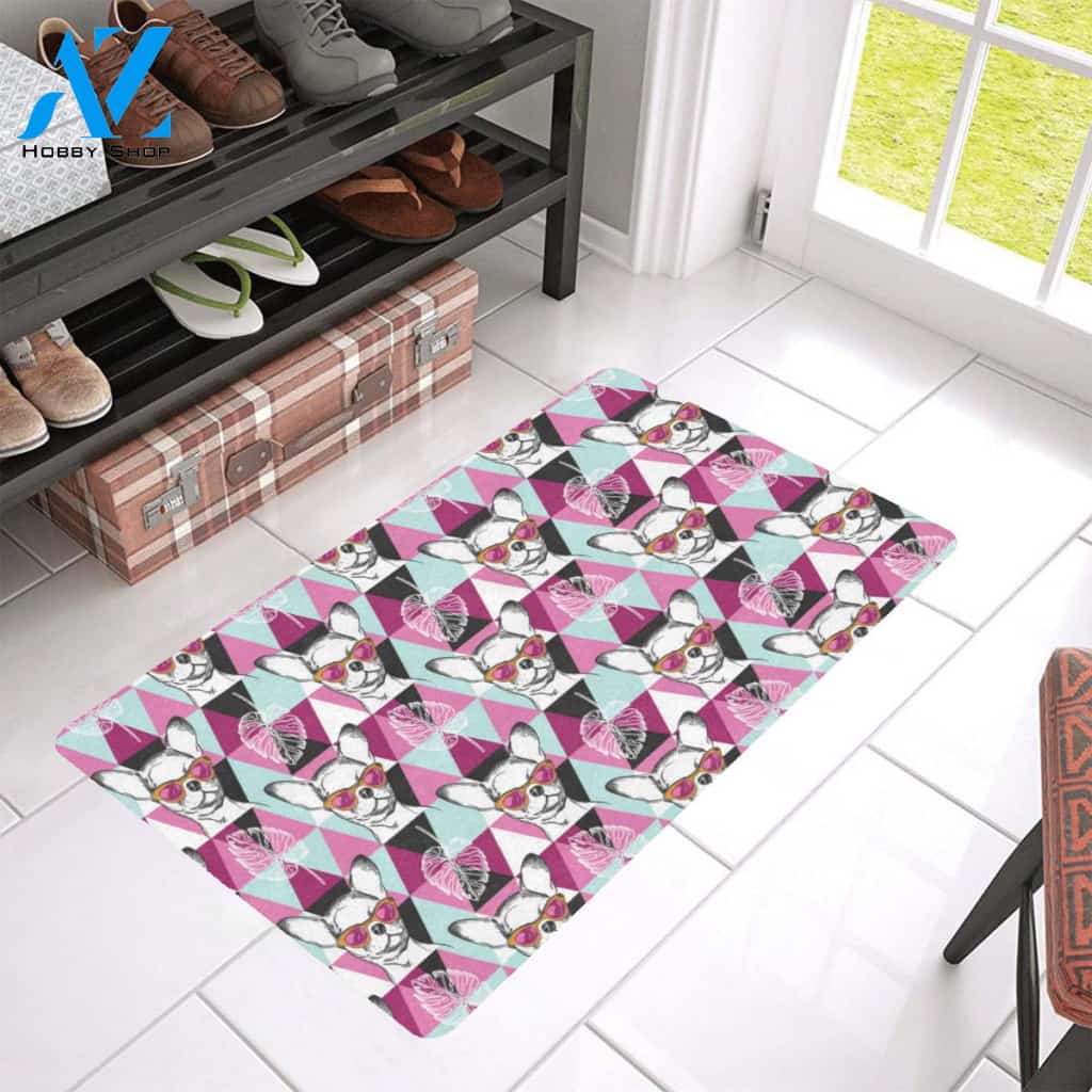 Chihuahua Cute Triangle Pattern Rubber Doormat