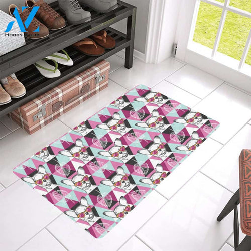 Chihuahua Cute Triangle Pattern Rubber Doormat