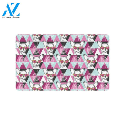 Chihuahua Cute Triangle Pattern Rubber Doormat
