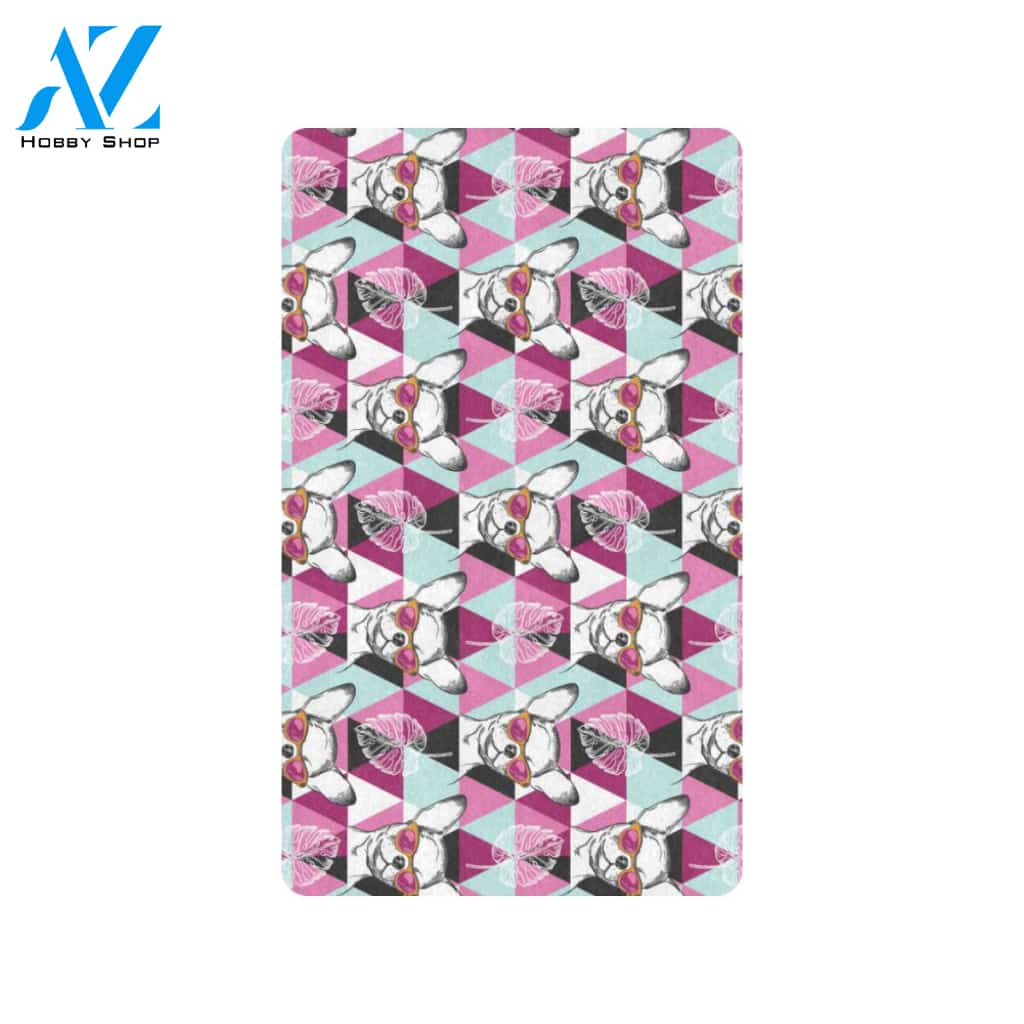 Chihuahua Cute Triangle Pattern Rubber Doormat