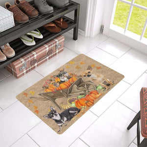 Chihuahua Dog Pumpkin Wheelbarrow Dog Lover Doormat Welcome Mat