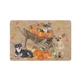 Chihuahua Dog Pumpkin Wheelbarrow Dog Lover Doormat Welcome Mat