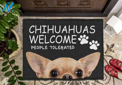 Chihuahua Door Mat Welcome People Tolerated Indoor And Outdoor Doormat Warm House Gift Welcome Mat Gift For Chihuahua