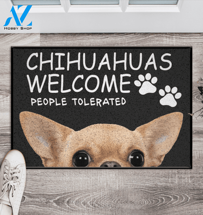 Chihuahua Door Mat Welcome People Tolerated Indoor And Outdoor Doormat Warm House Gift Welcome Mat Gift For Chihuahua