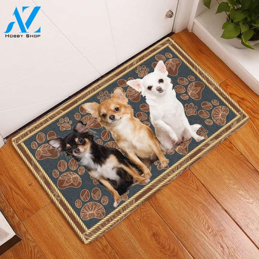 Chihuahua Flower Paw Doormat