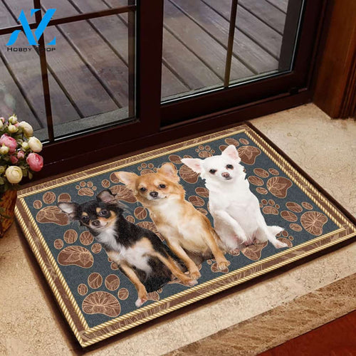 Chihuahua Flower Paw H7811 - Door Mat | Welcome Mat | House Warming Gift