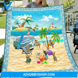 Chihuahua Going Camping Fleece Blanket Unique Gifts