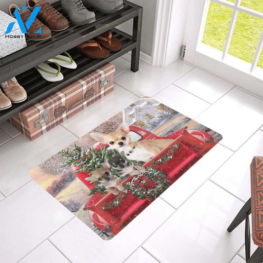 Chihuahua Happy Christmas Day Indoor And Outdoor Doormat Welcome Mat Housewarming Gift Home Decor Funny Doormat Gift For Dog Lovers Gift For Christmas
