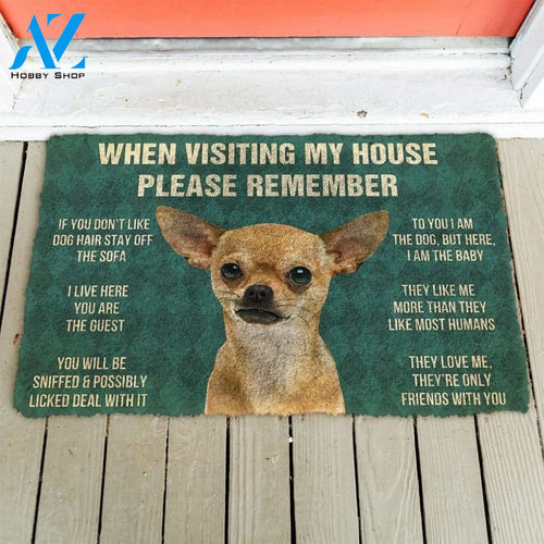 Chihuahua House Rules Doormat | Colorful | Size 8x27'' 24x36''