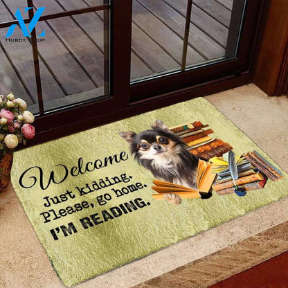 Chihuahua I'm Reading Dog Doormat