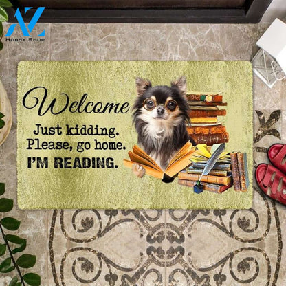 Chihuahua I'm Reading Dog Doormat