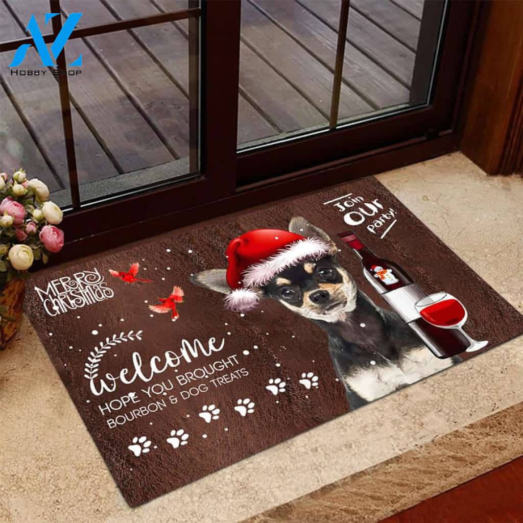 Chihuahua Join Our Party Christmas Doormat