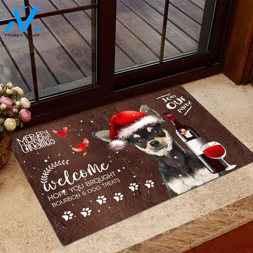 Chihuahua Join Our Party Christmas Doormat